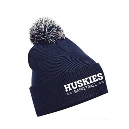 NAVY POM BEANIE